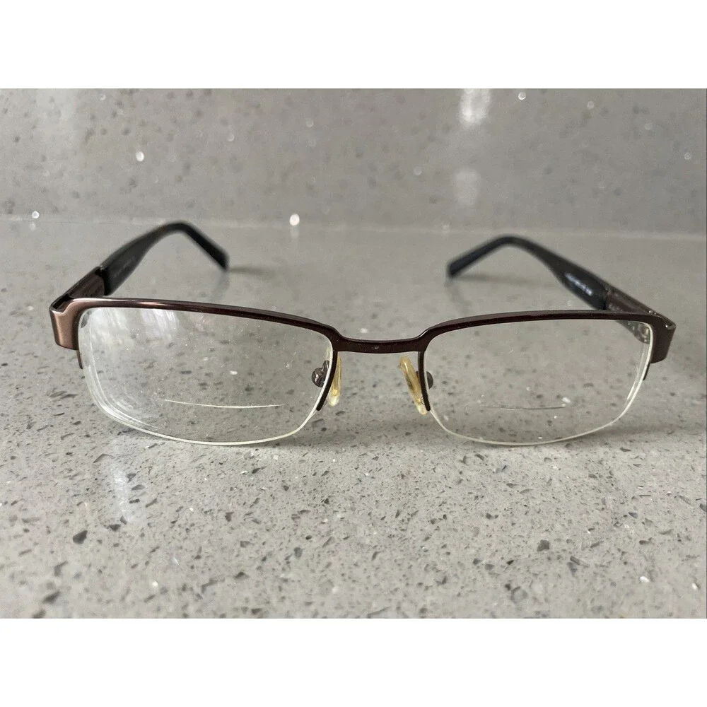 Safilo Eyeglasses Elasta 7173 01j0 52-18-140 Brown Bronze Metal FRAMES ONLY